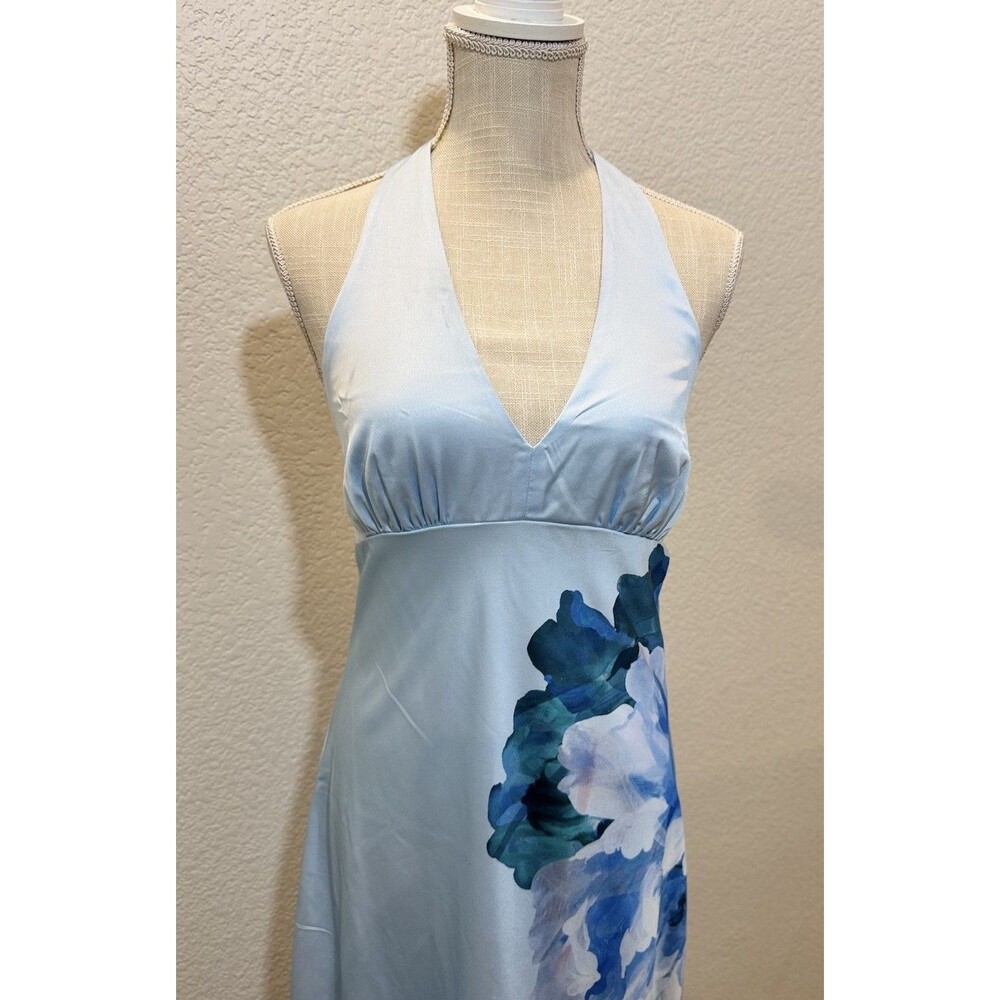 Thirty Thirty Women Exploded Floral Printed Halter V-Neck Maxi Dress. Size M - Picture 4 of 9